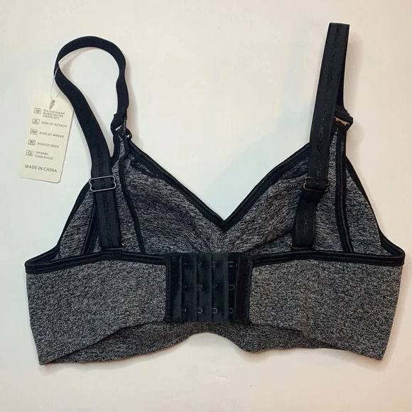 Heather Grey Nursing Maternity Bra Removable Pads Medium - Picture 4 of 9